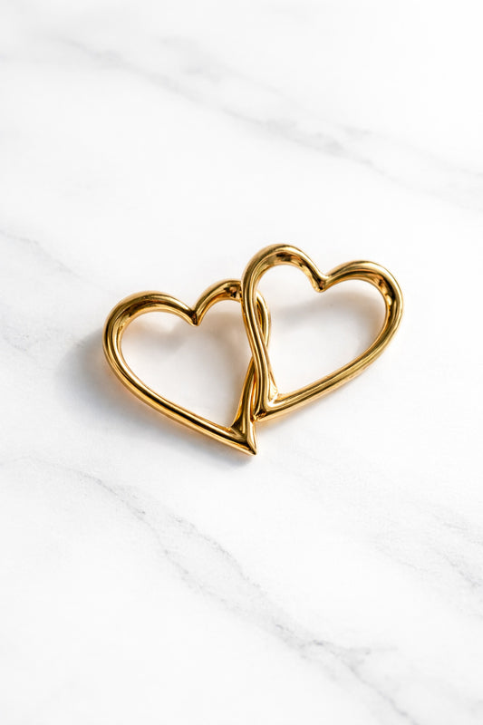 Chunky heart anti tarnish earrings bold statement style