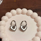 Silver heart bali earrings