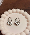 Silver heart bali earrings
