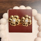 Pearl flower studs