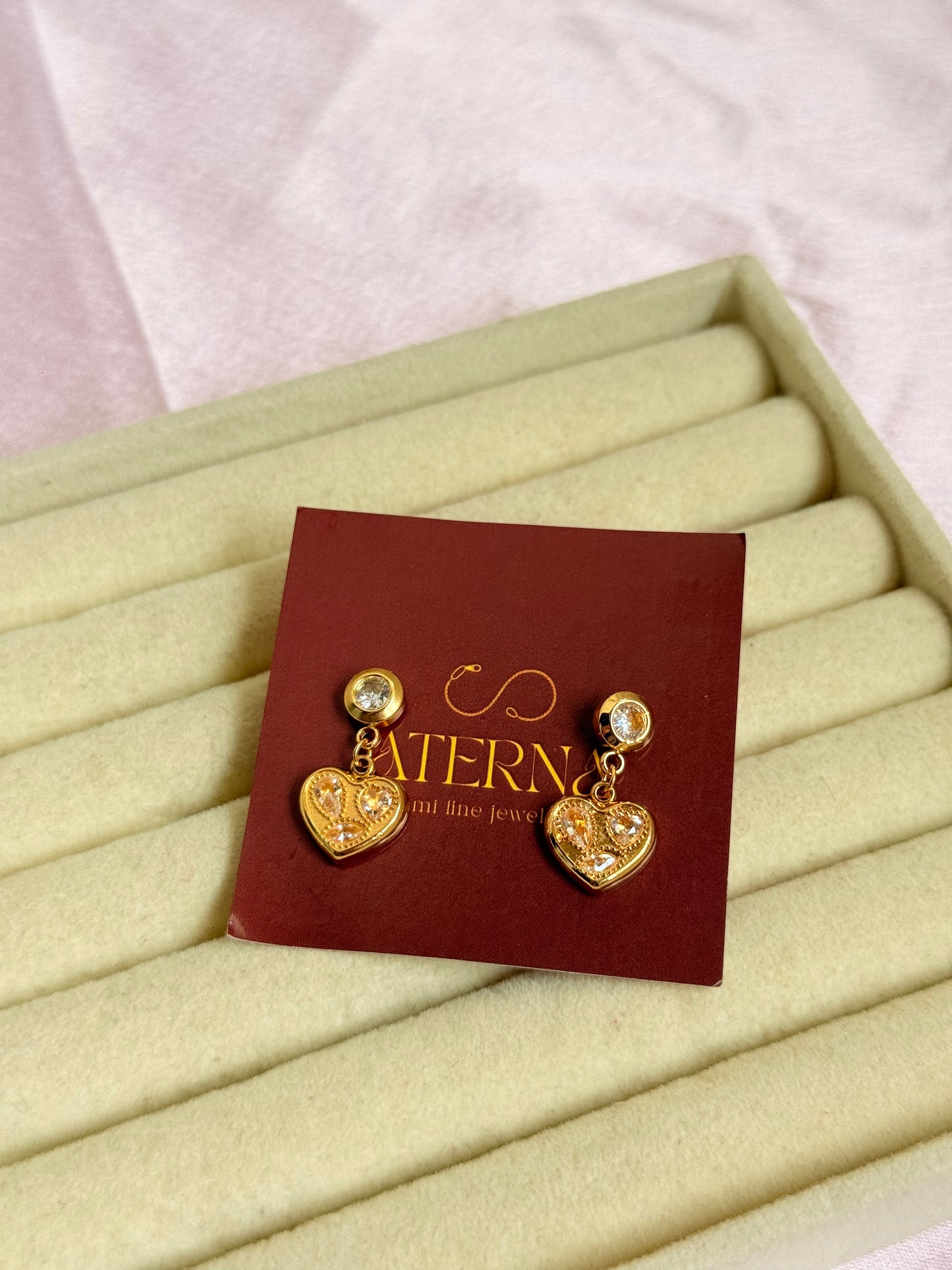 Bella heart earrings