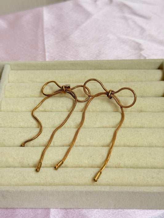 Bow drop earrings