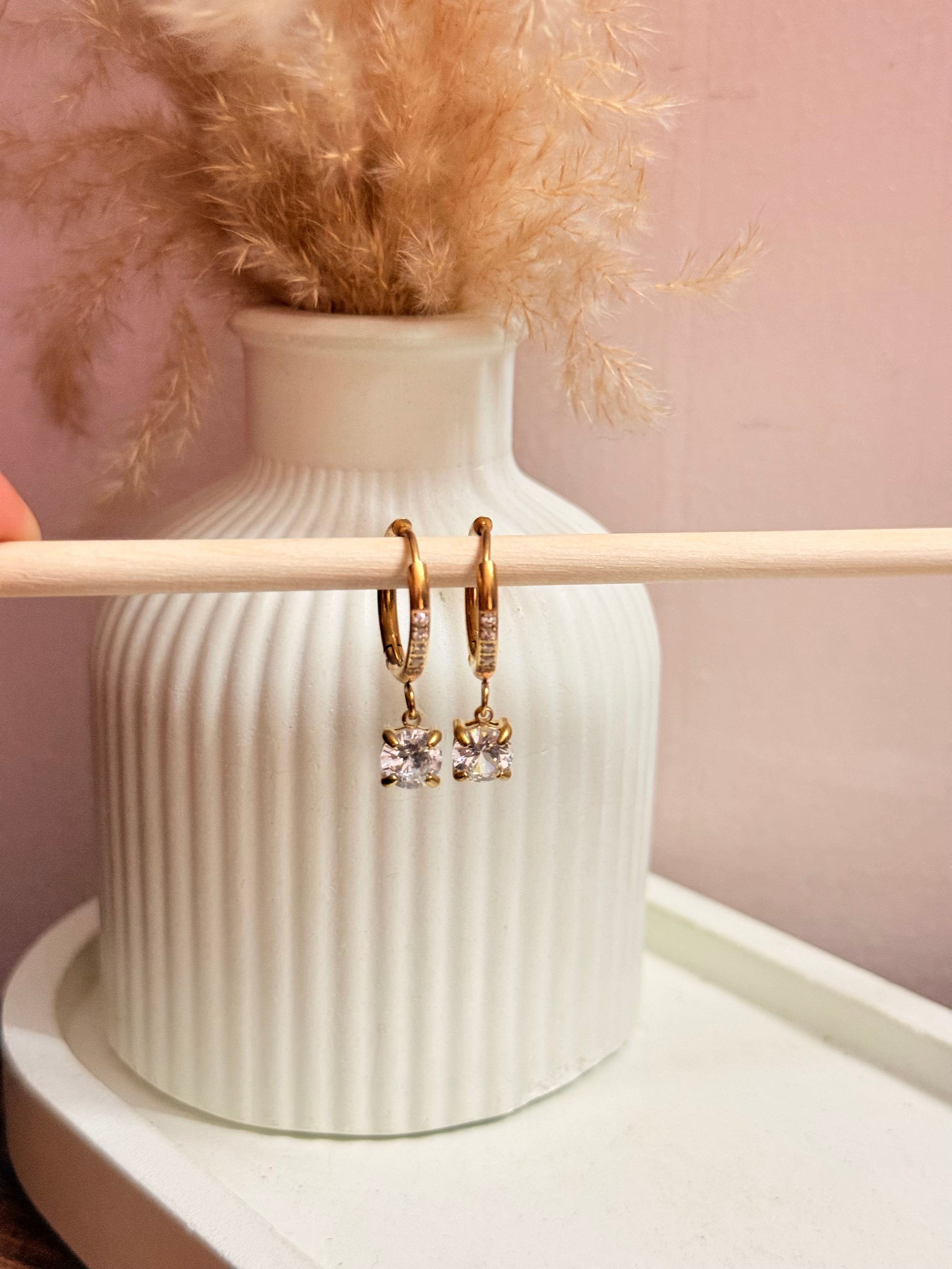 White drop earrings