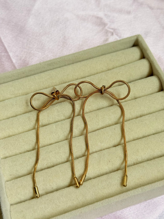 Bow drop earrings