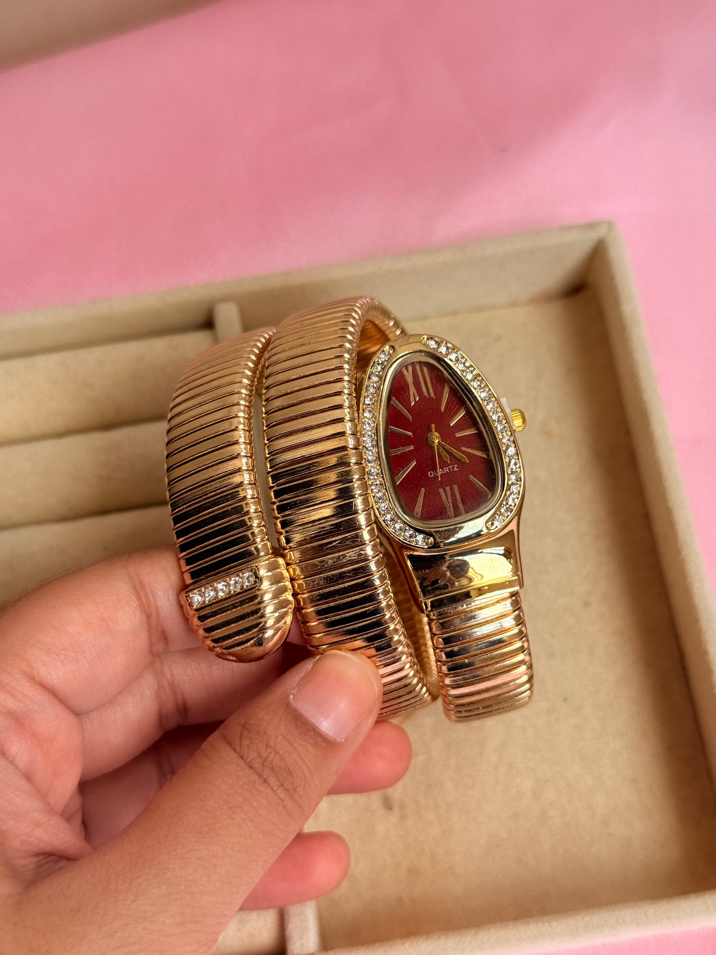 Serpent watch (maroon dial)