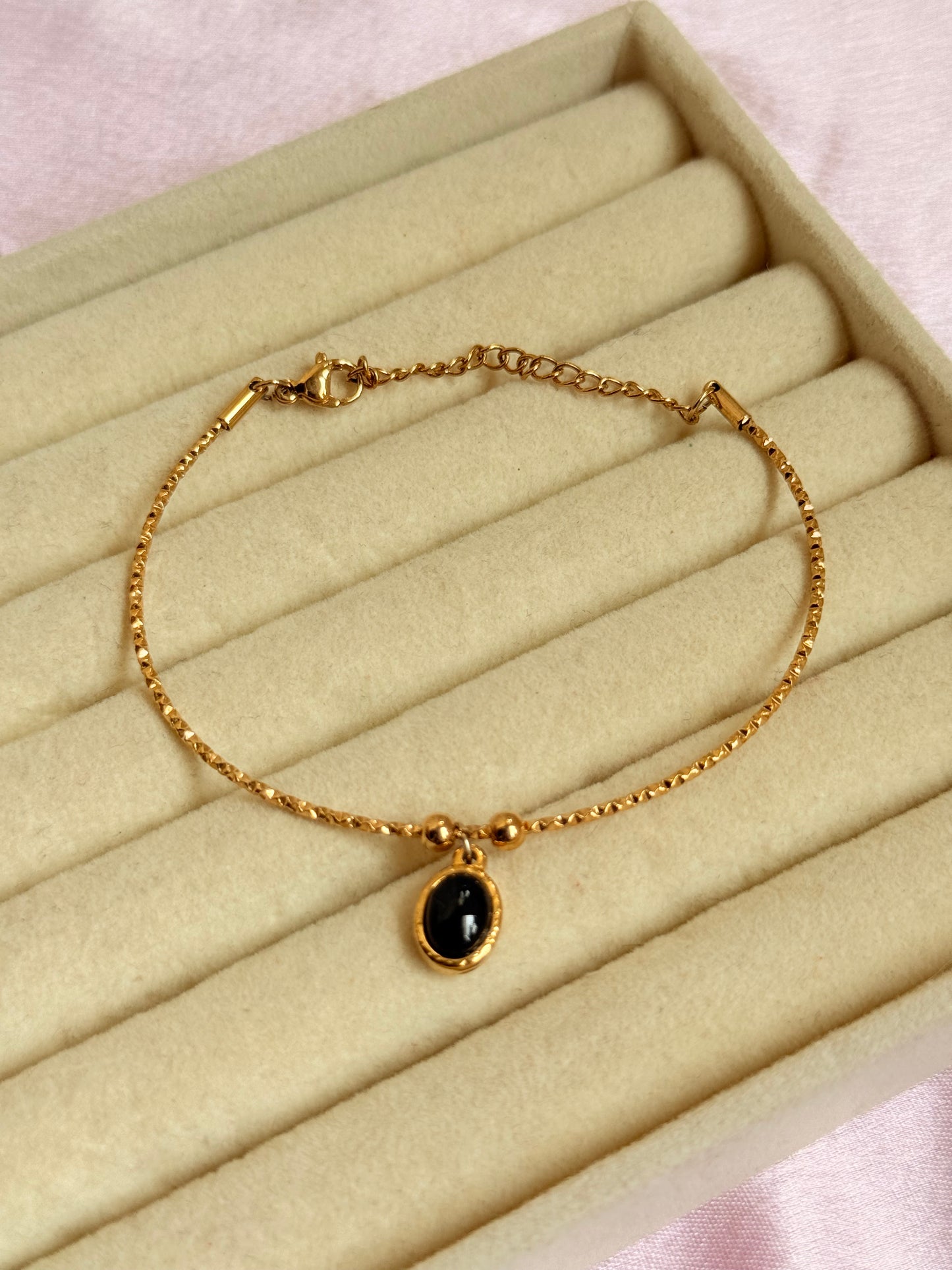 Black Bead Bracelet