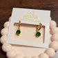Green drop earrings