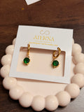 Green drop earrings