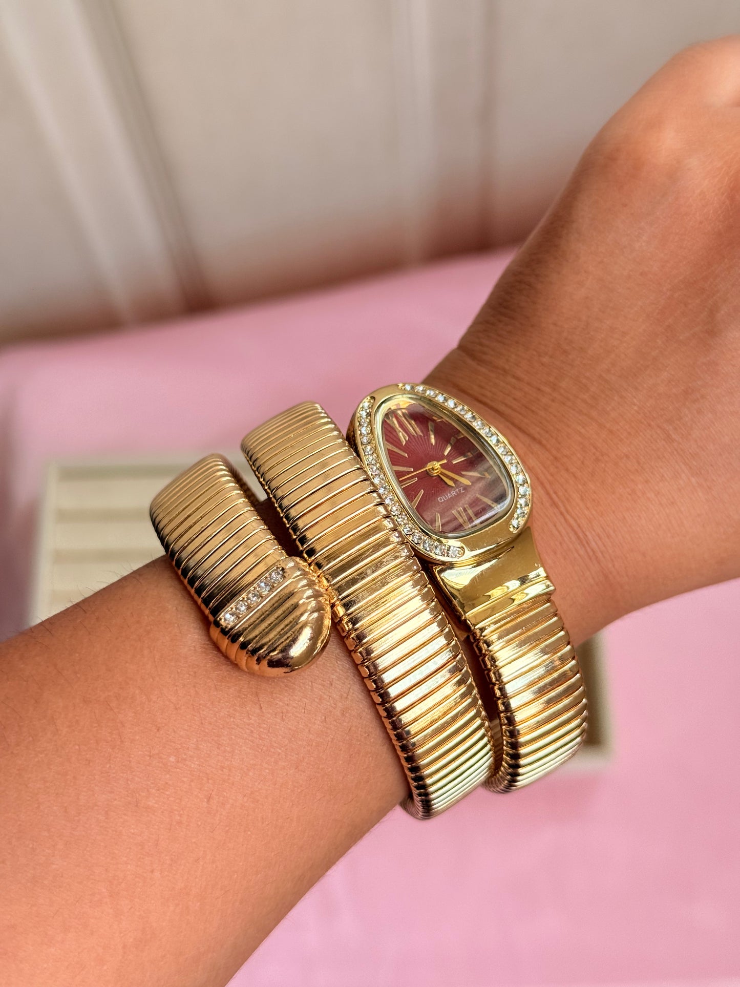 Serpent watch (maroon dial)