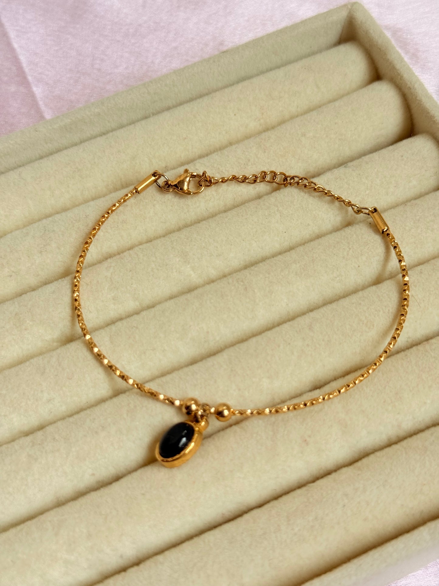 Black Bead Bracelet