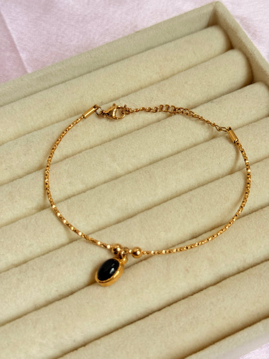 Black Bead Bracelet