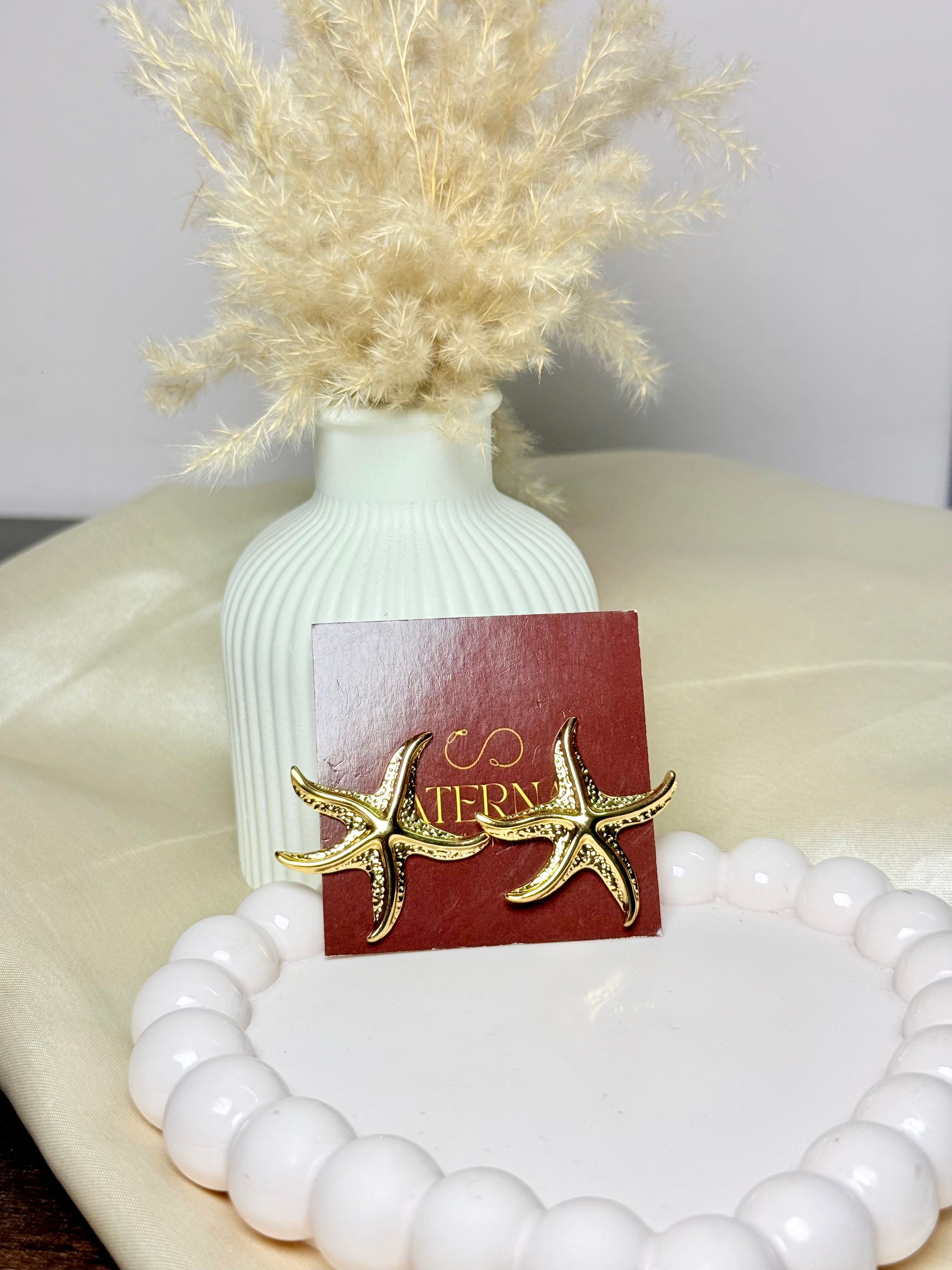 Starfish chunky earrings