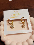 Daisy charm hoops