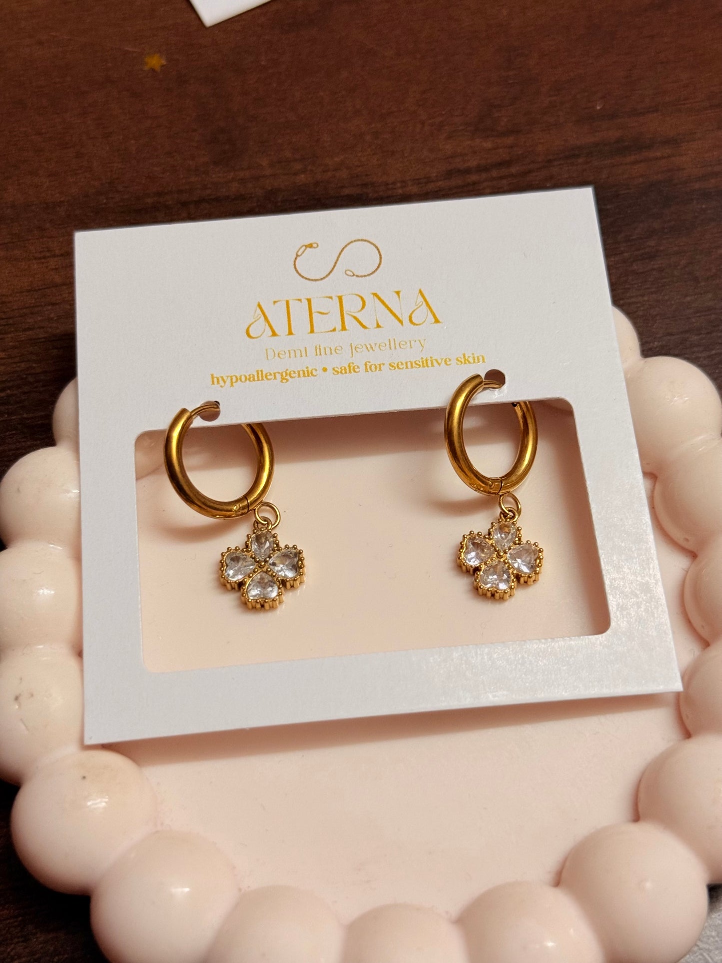 Daisy charm hoops