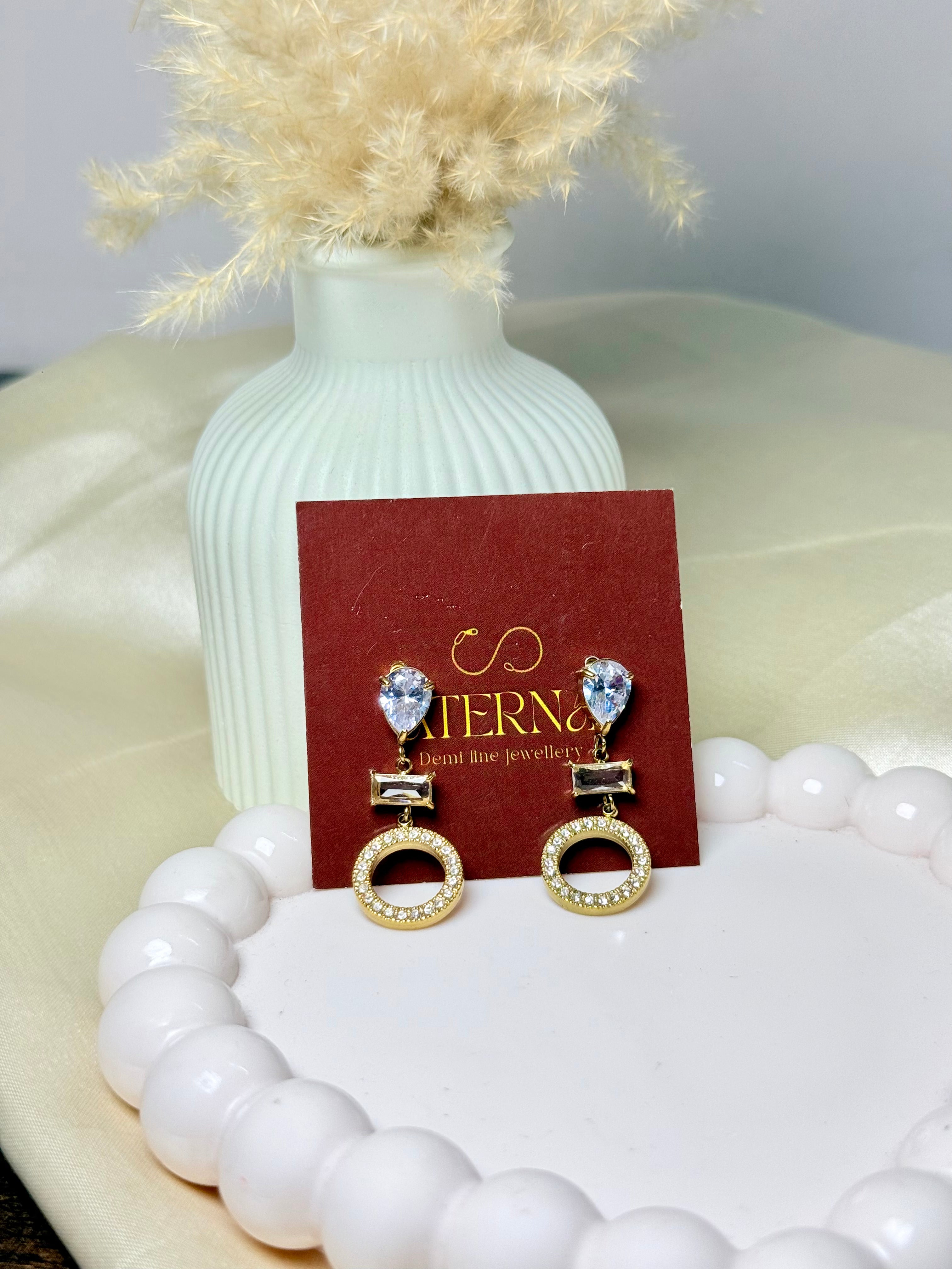 Celestial halo anti tarnish earrings elegant styling