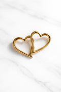 Chunky heart anti tarnish earrings bold statement style
