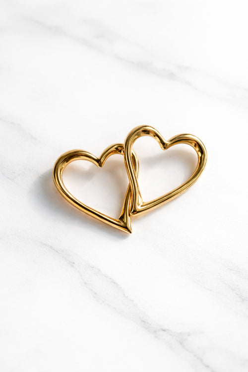 Chunky heart anti tarnish earrings bold statement style