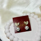Leaf pearl drop earrings