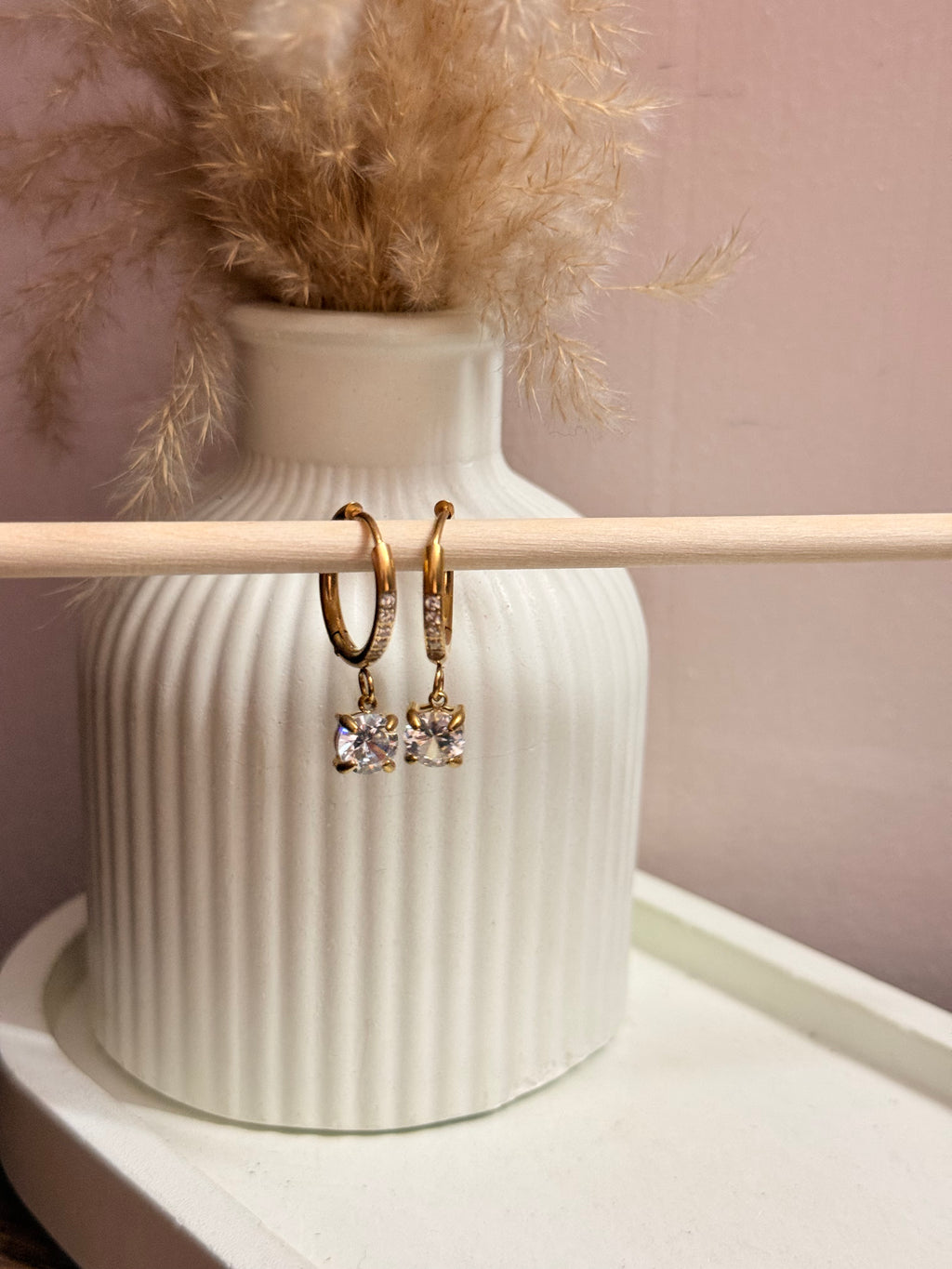 White drop earrings