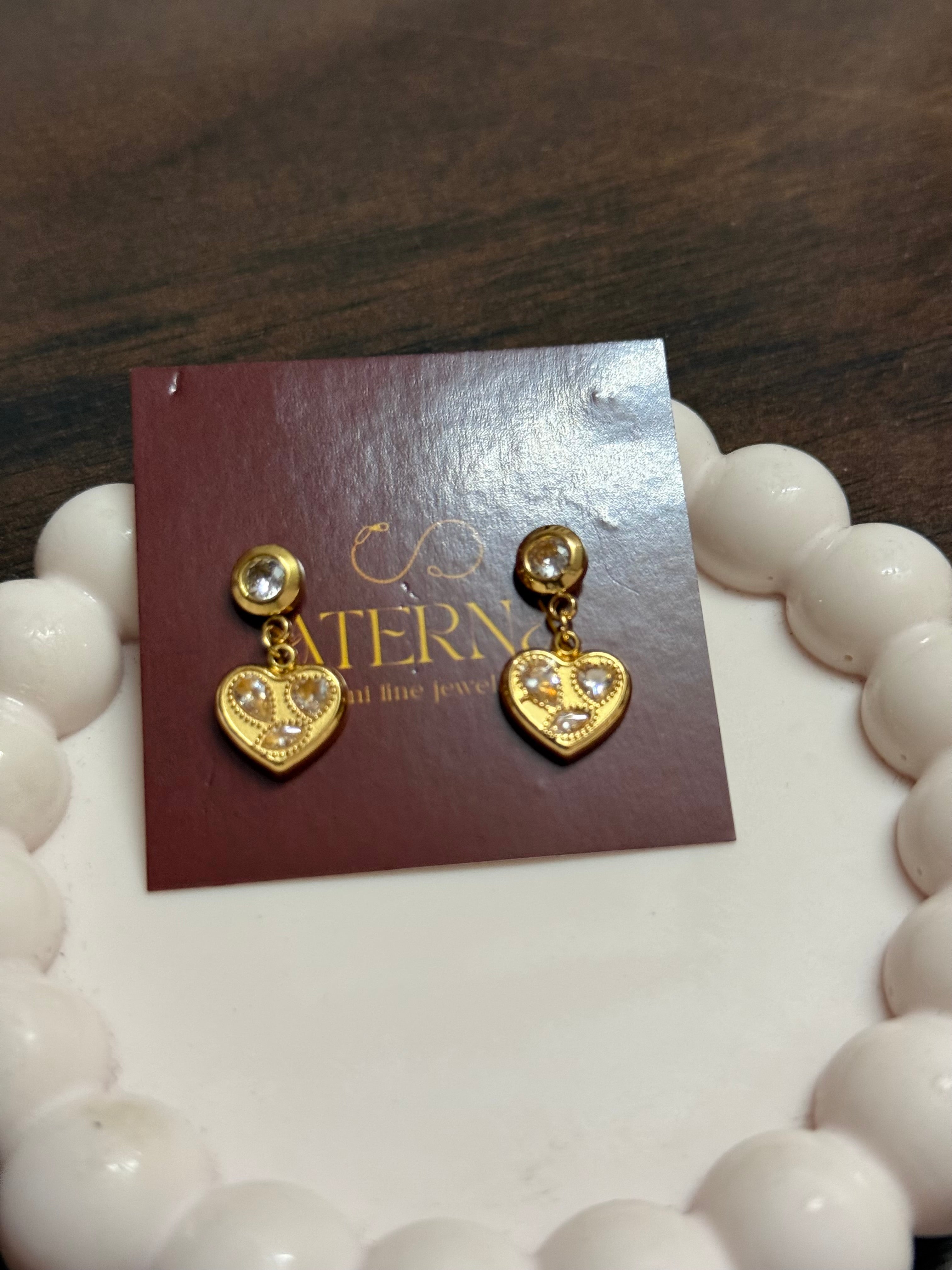Bella heart earrings