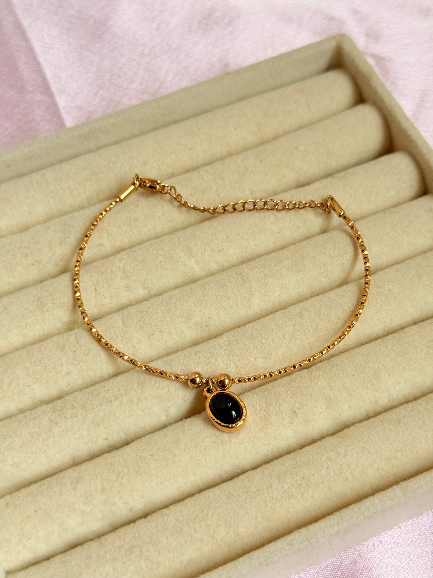 Black Bead Bracelet