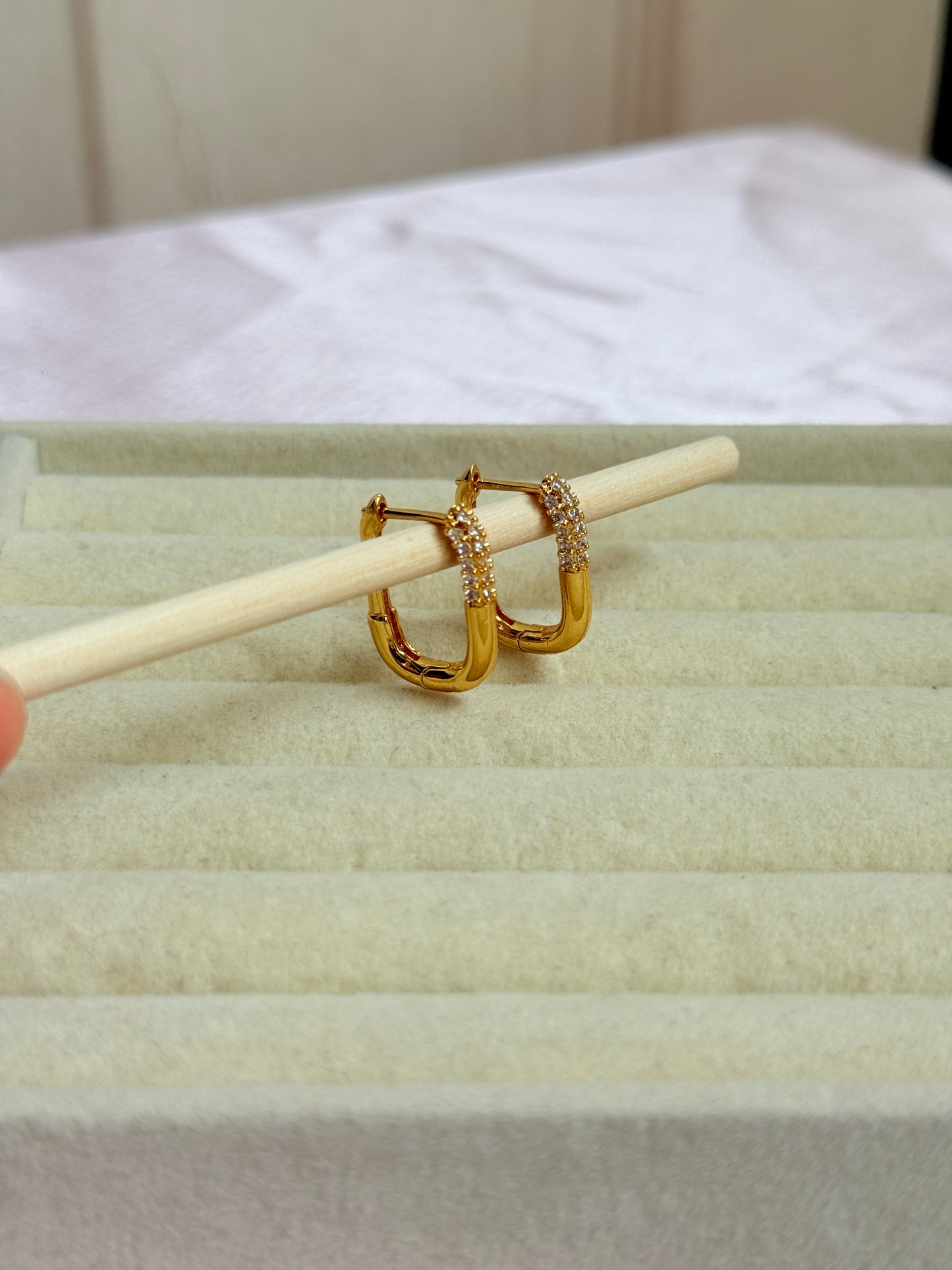 Crystal edge hoops