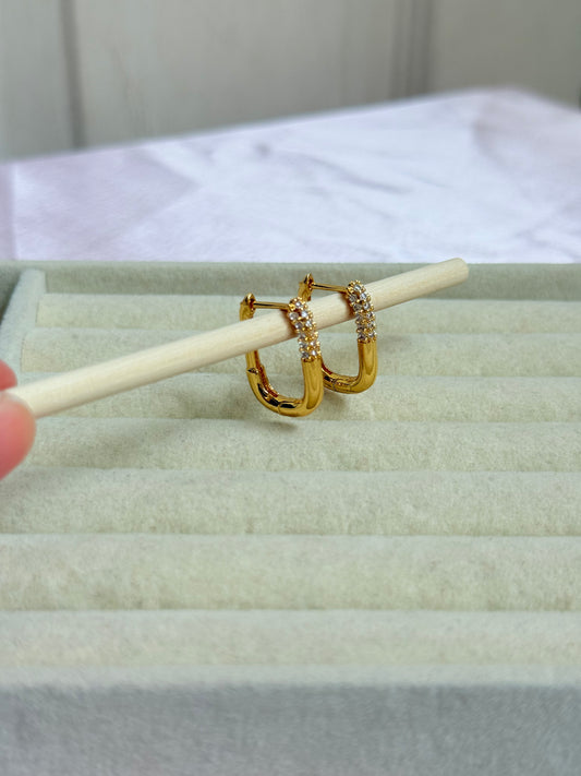 Crystal edge hoops
