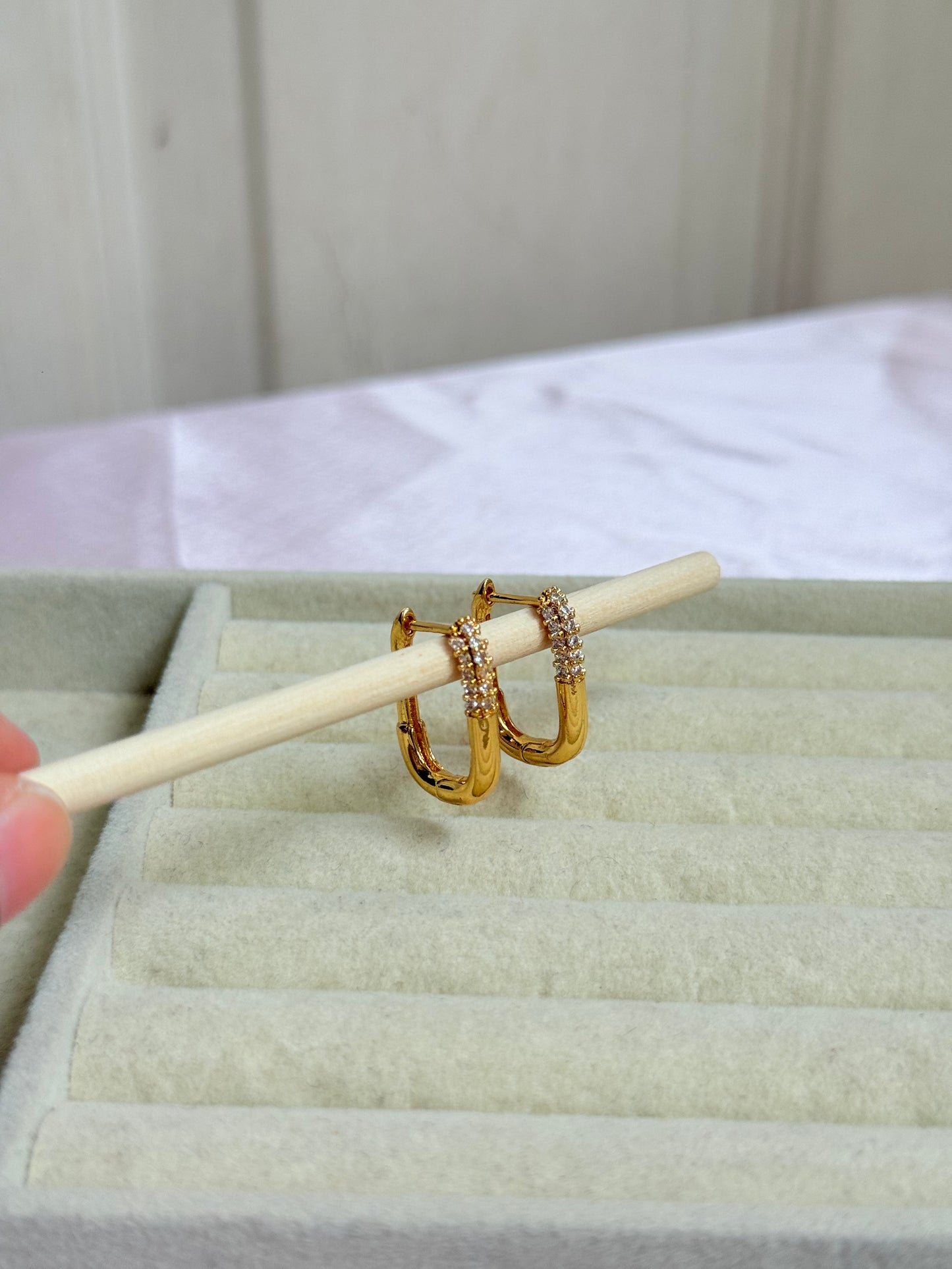 Crystal edge hoops
