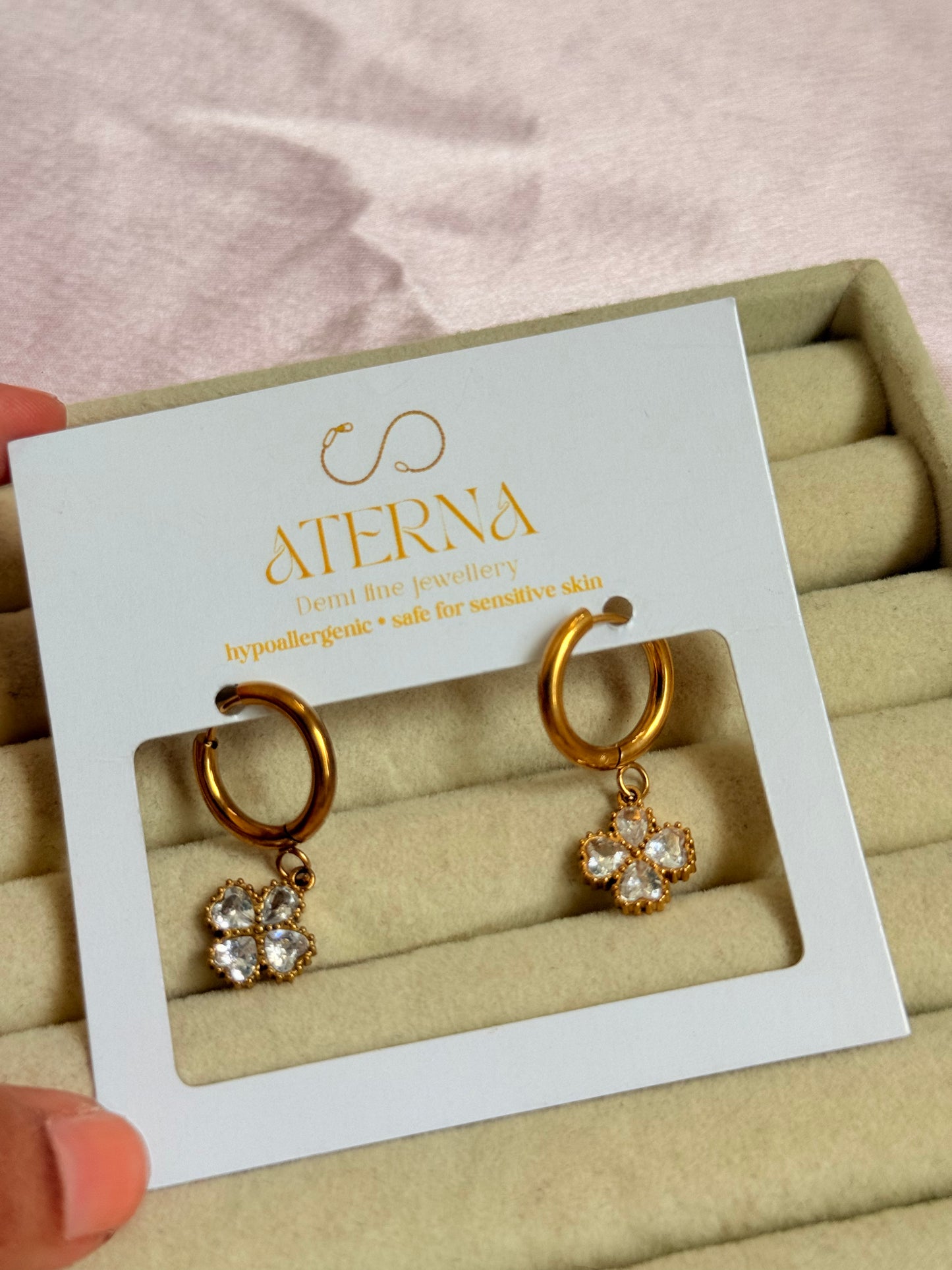 Daisy charm hoops