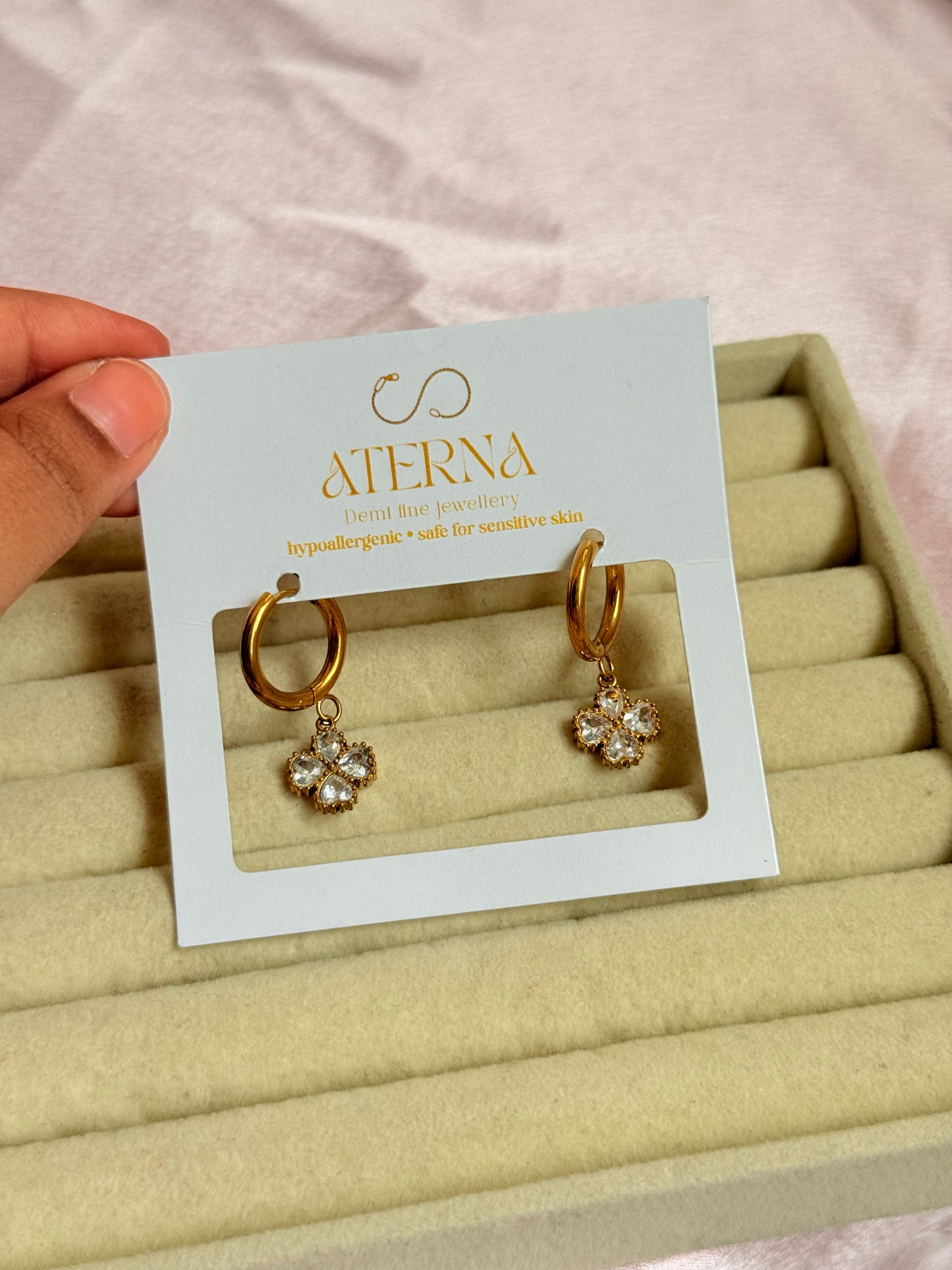 Daisy charm hoops