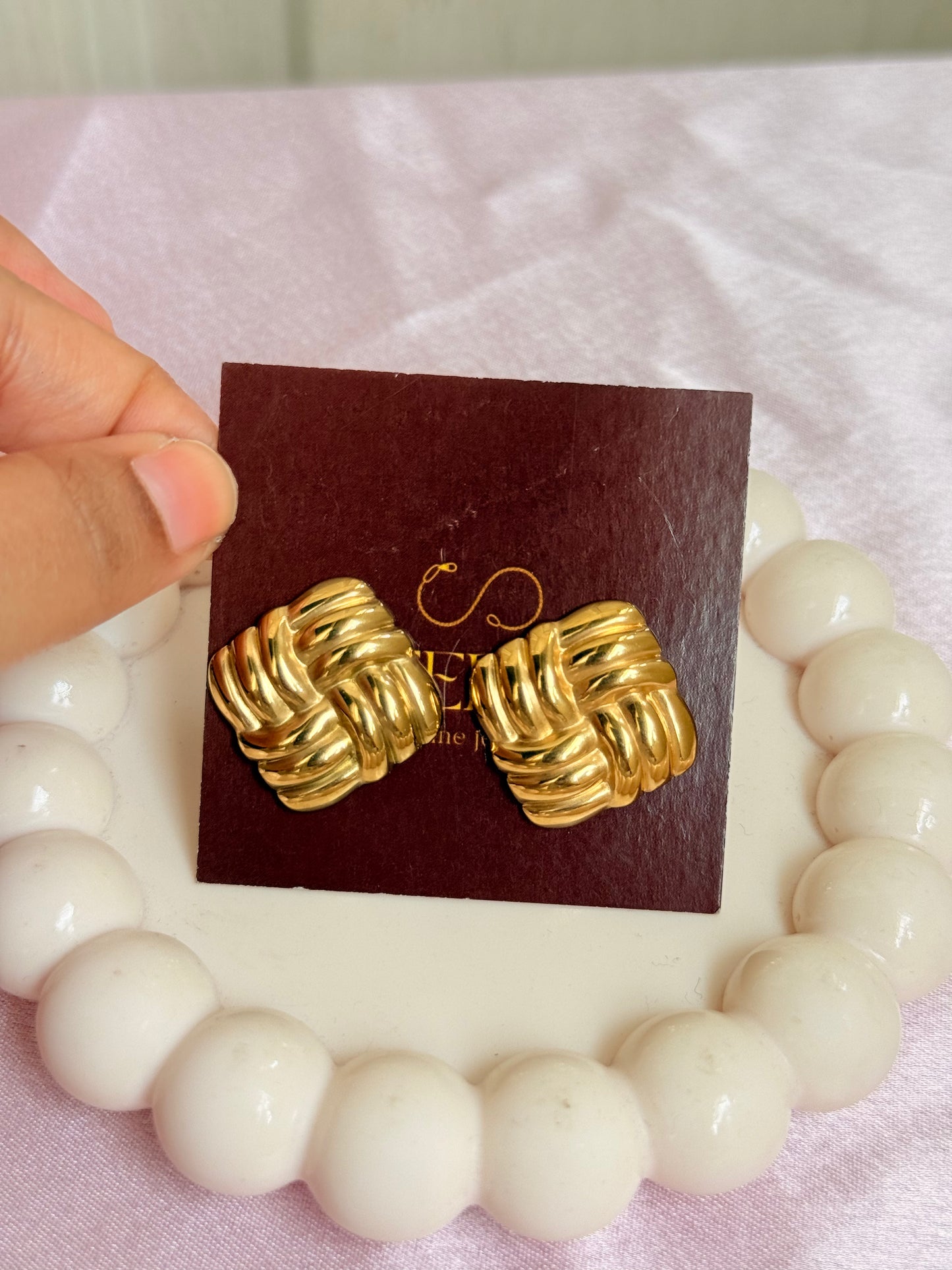 golden knot studs