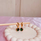 Green drop earrings