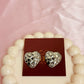 Heart knotted silver earrings