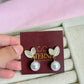 Leaf pearl drop earrings