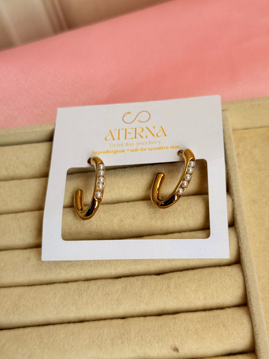 Luna Pearl Hoops