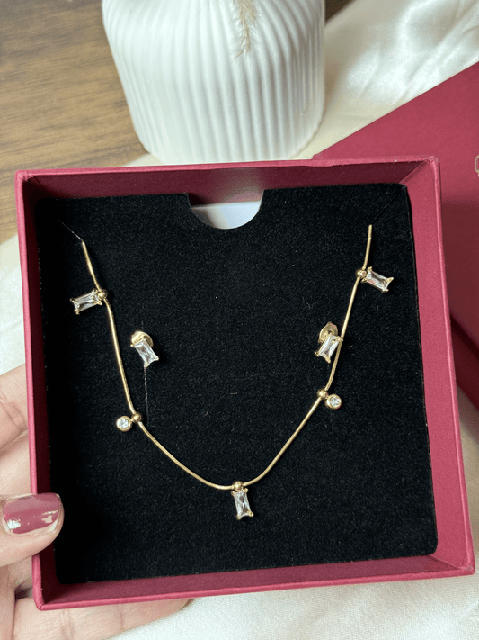 Golden starlight anti tarnish jewelry set luxury styling
