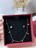 Pastel bloom charm anti tarnish jewelry set feminine style