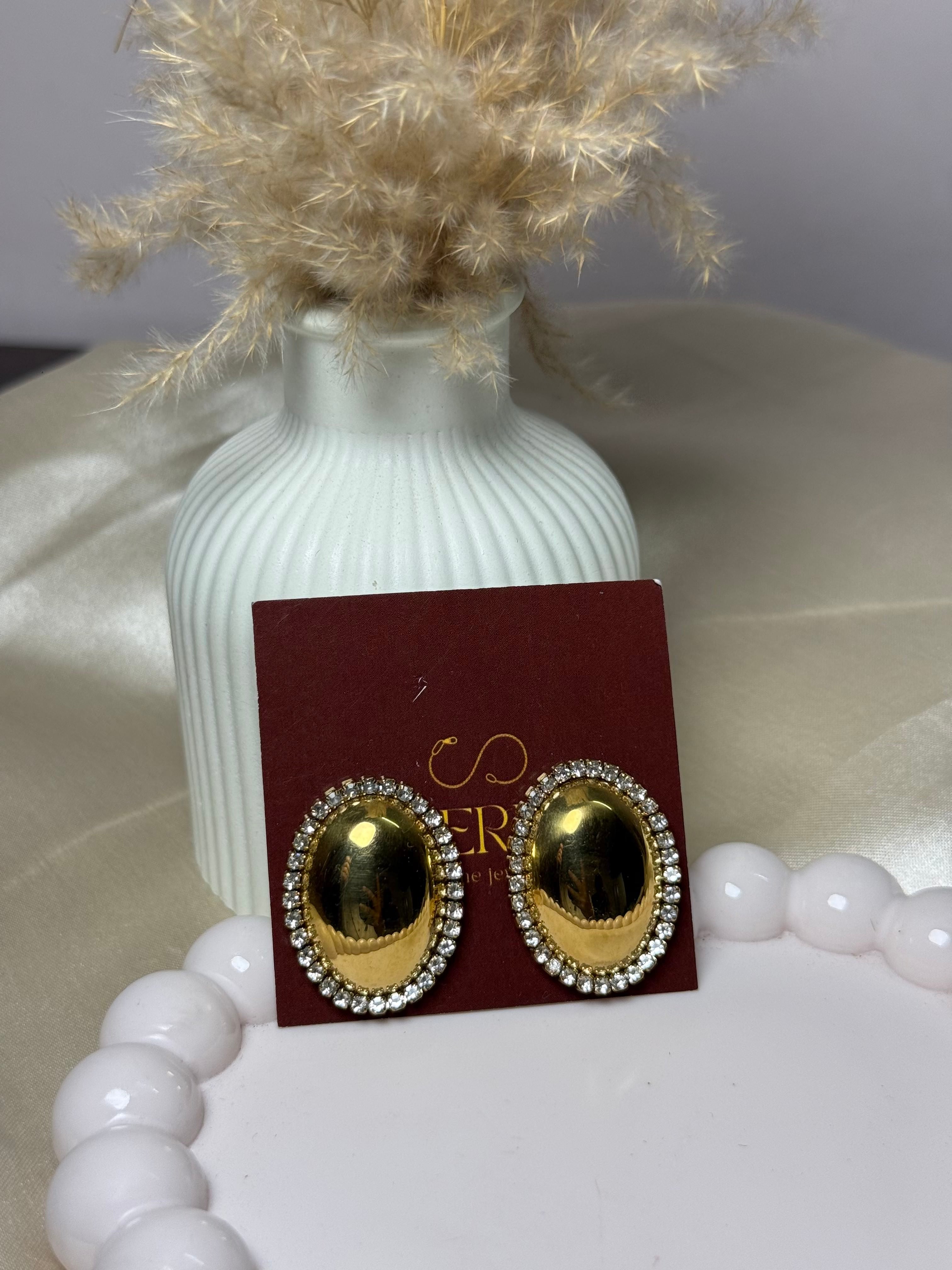 Regal dome anti tarnish stud earrings bold look