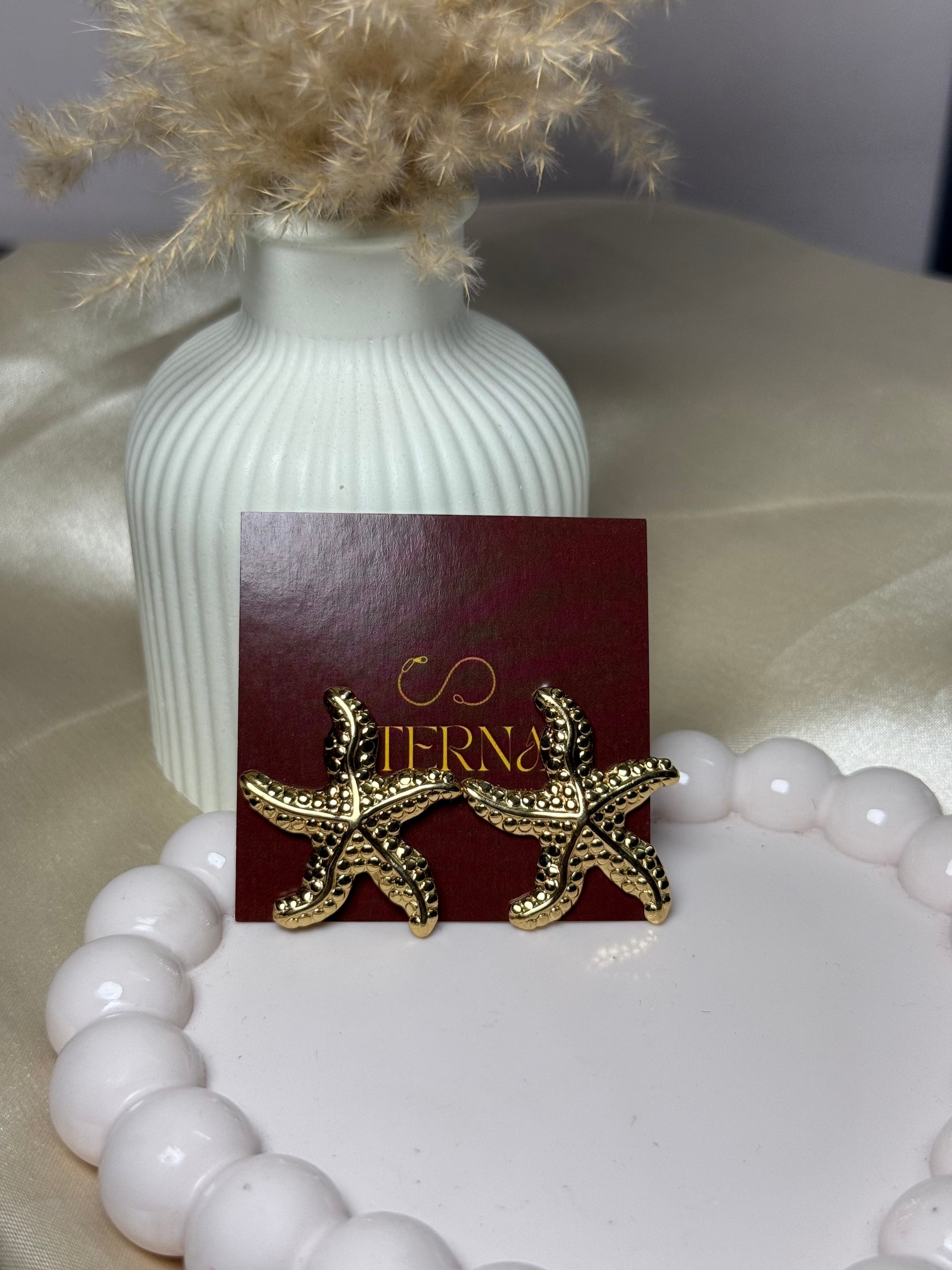 Starfish anti tarnish earrings beach inspired style