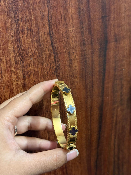 Black clover anti tarnish bracelet trendy everyday jewelry