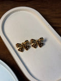 Bow anti tarnish earrings cute everyday wear