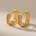 Diamond studded anti tarnish U hoop earrings premium look