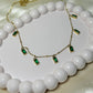Emerald rounded anti tarnish necklace lightweight everyday jewelry