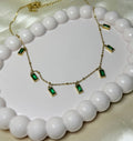 Emerald rounded anti tarnish necklace lightweight everyday jewelry