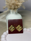 Golden knot anti tarnish stud earrings elegant style