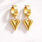 Mini heart anti tarnish drop earrings cute style