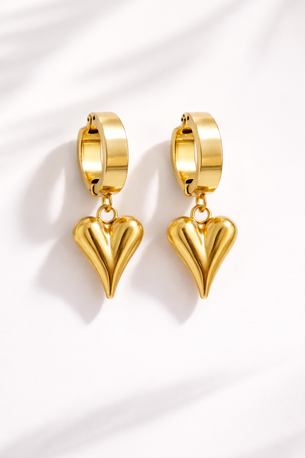 Mini heart anti tarnish drop earrings cute style