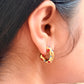 Multicoloured anti tarnish hoop earrings trendy look