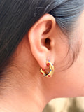 Multicoloured anti tarnish hoop earrings trendy look